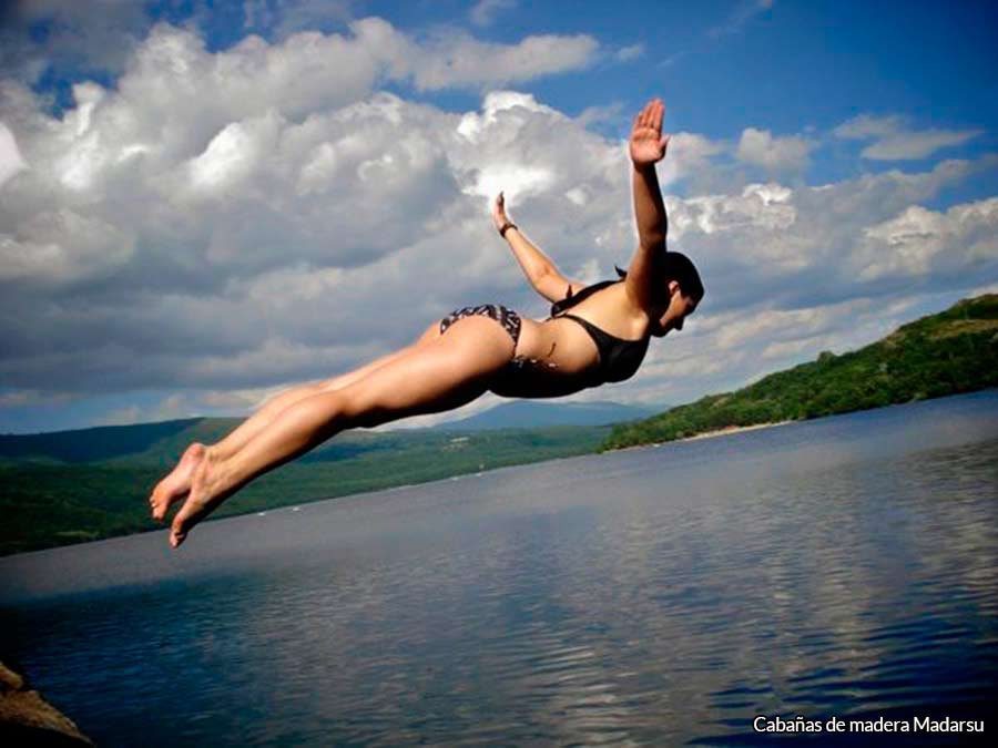Bano en el lago de sanabria